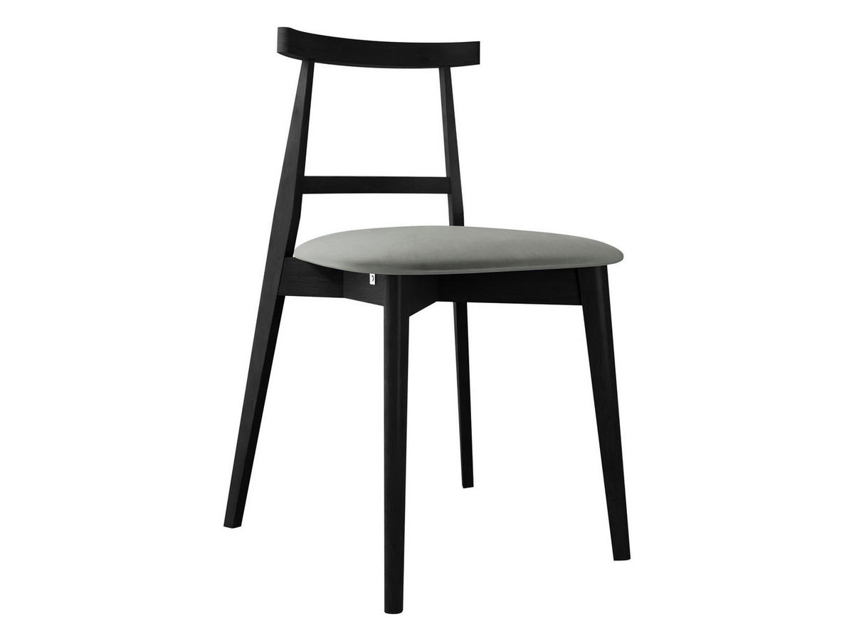 WOHNZIMMER STUHL KT71, Holzfarbe: Schwarz - Schwarz/Grau, Holz/Textil (48/75/54cm) - MIRJAN24
