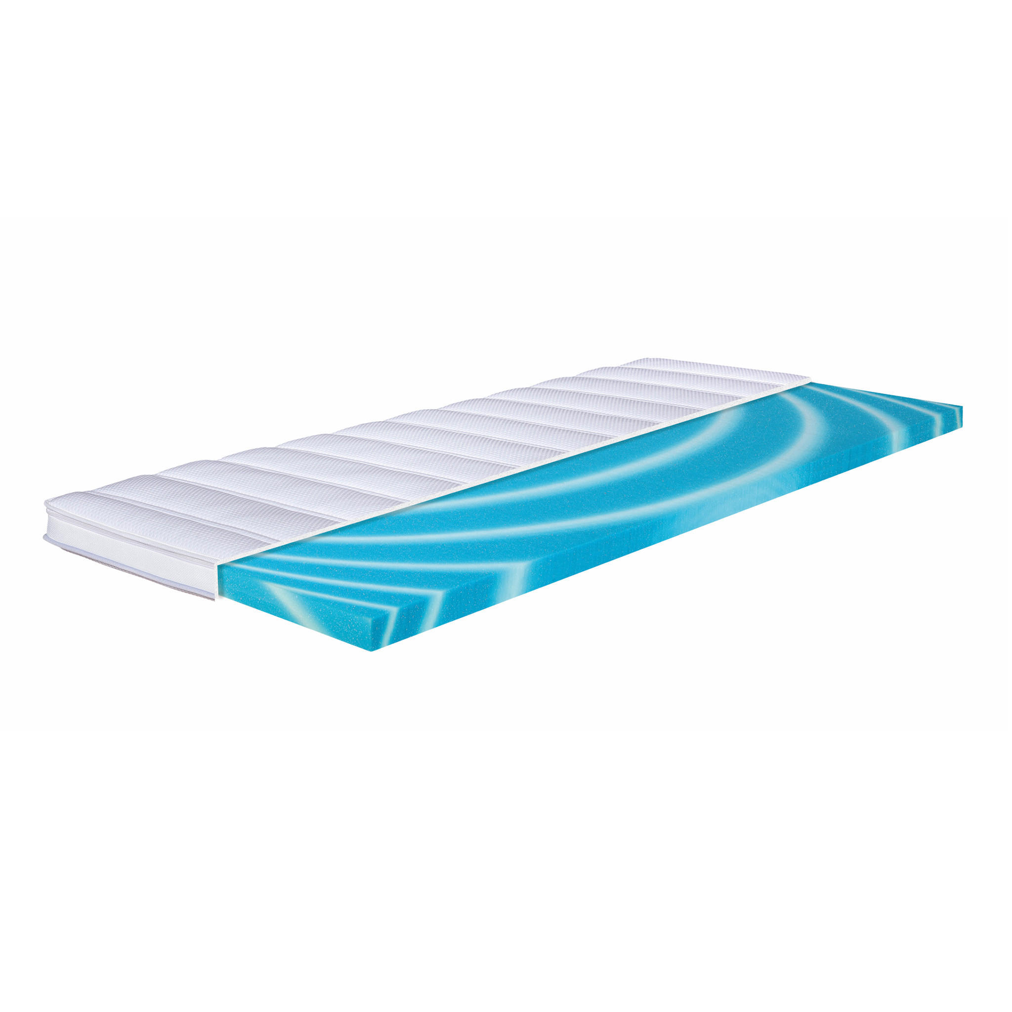 GELSCHAUM-TOPPER "Gel Klima", 80 x 200 cm, Höhe: ca. 6 cm - Weiß, Textil (80/200cm) - Hn8 Schlafsysteme