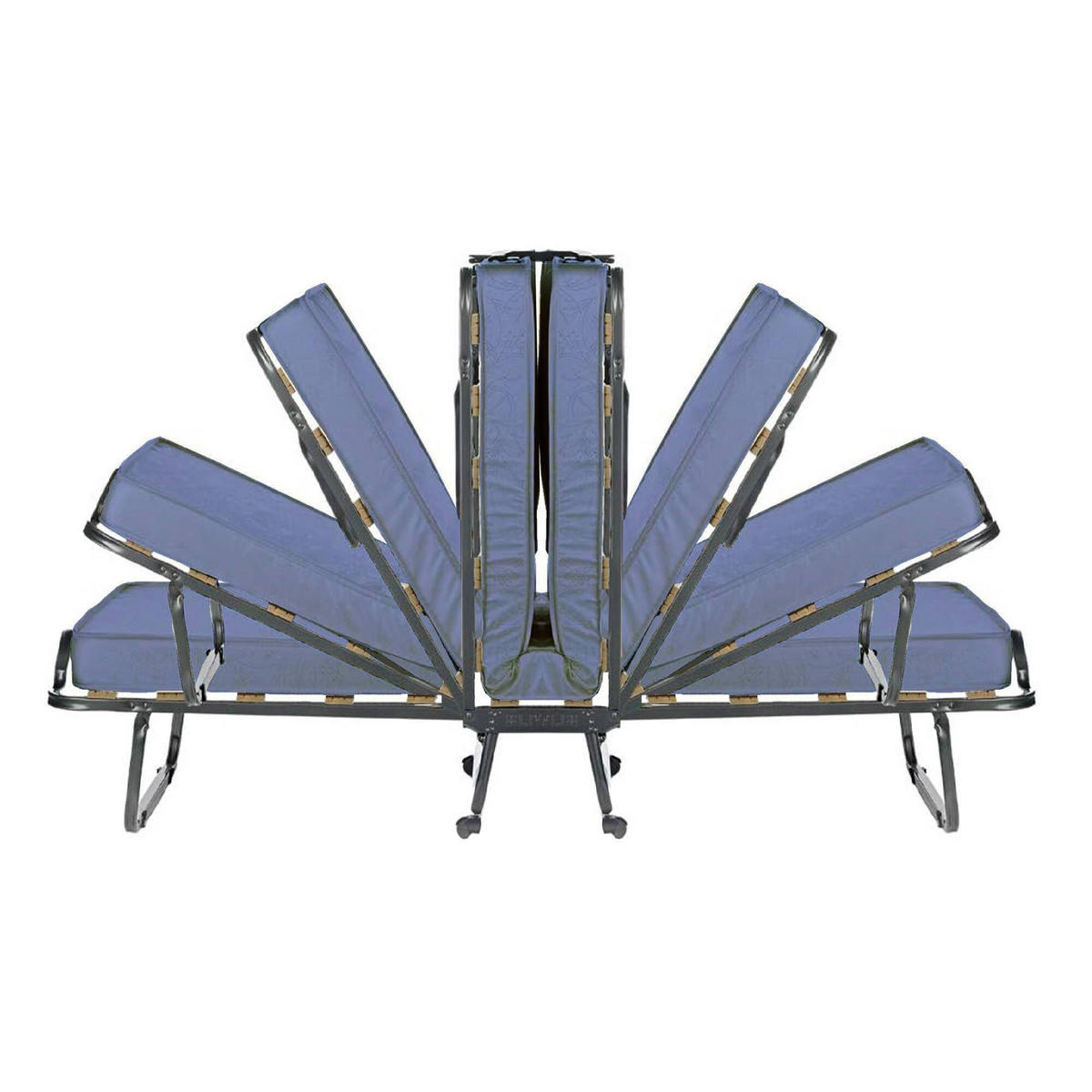 KLAPPBETT mit Matratze 80x190 - Blau, Metall (80/190cm) - Talamo Italia