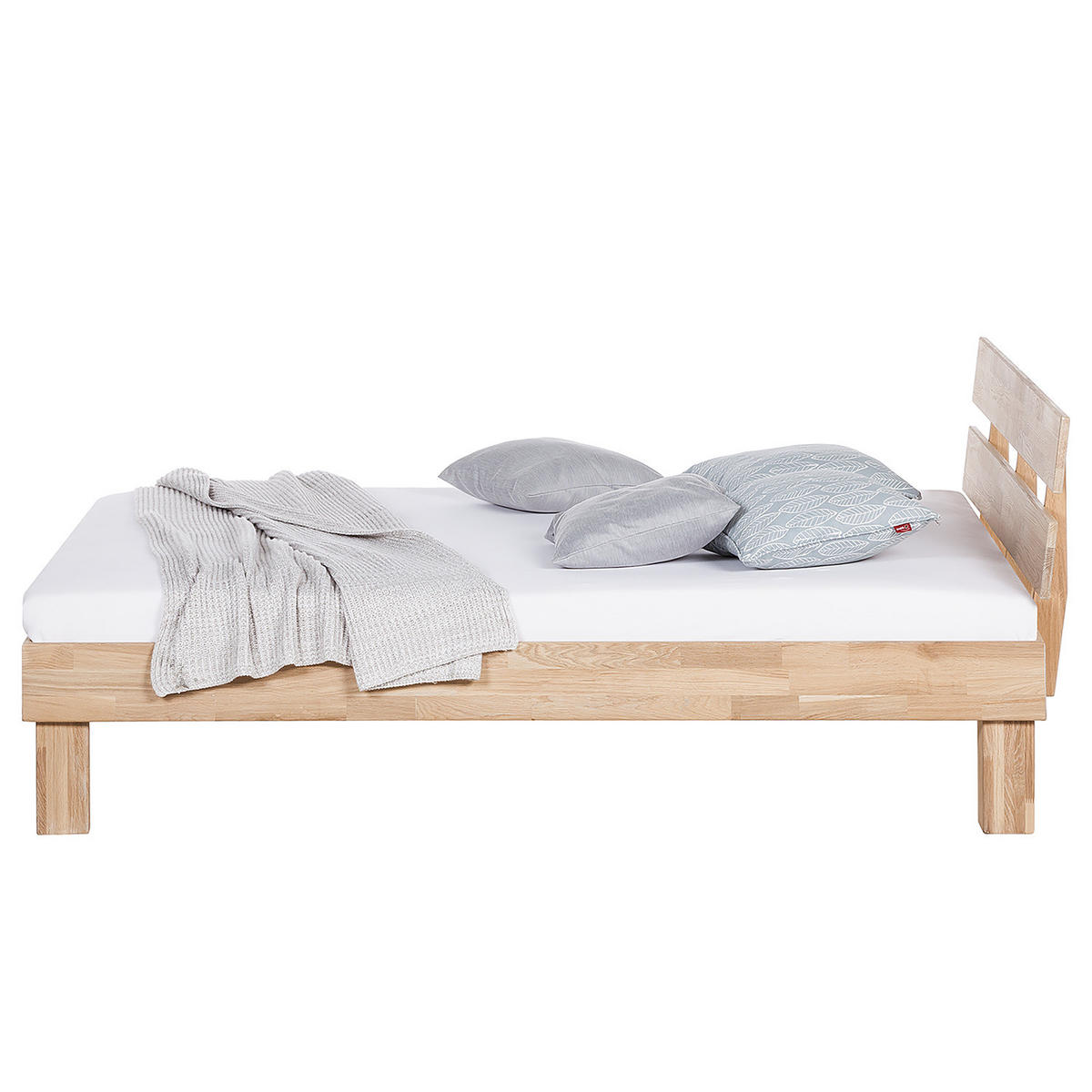 BETT - Massivholz - Eichefarben, Holz - home24