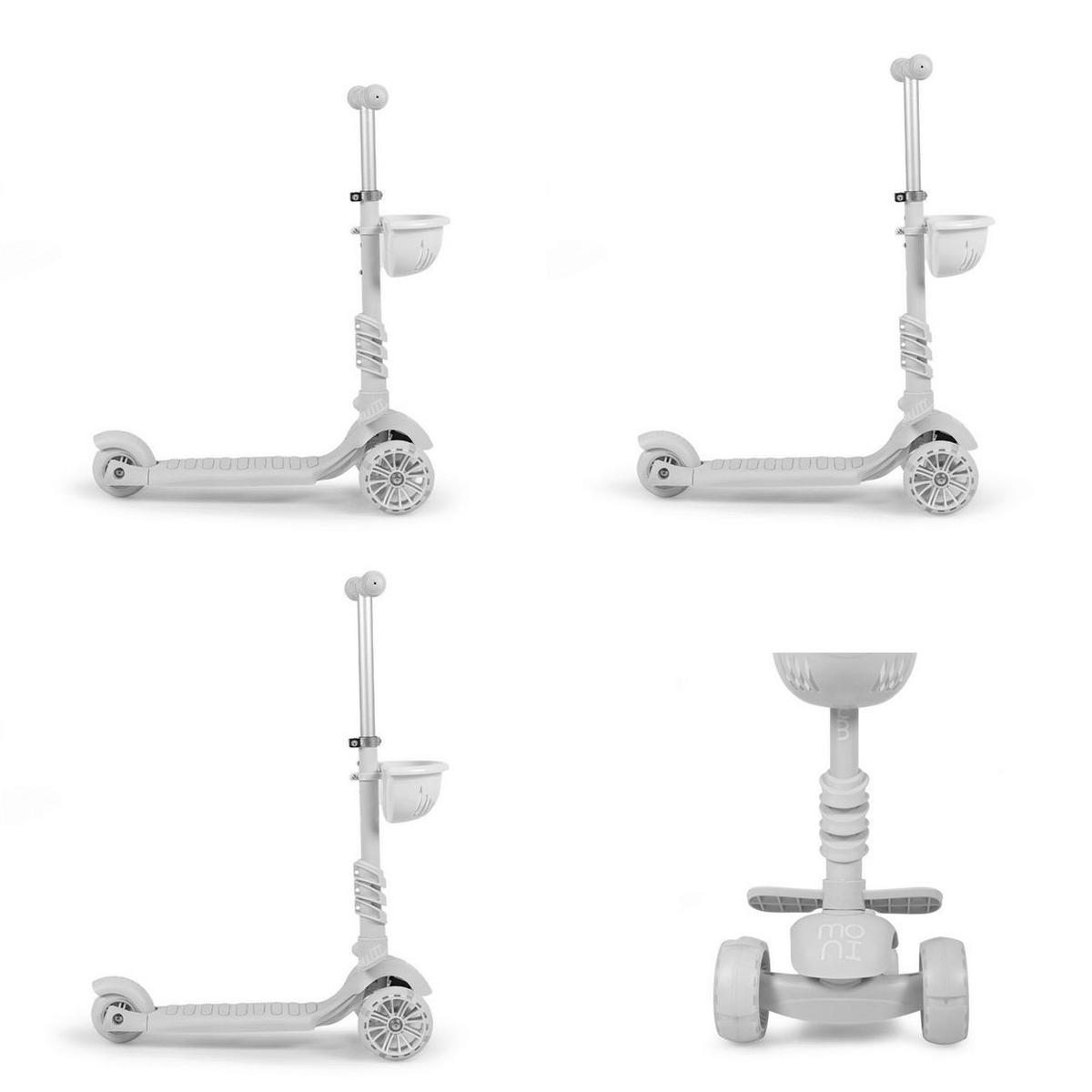 KINDERROLLER Bubblegum 2 in 1 rosa Höhe einstellbar, Sitz abnehmbar, 3 Räder - Rosa, Kunststoff (56/29/70cm) - Moni