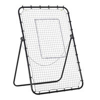 FUSSBALL Rebounder, Klappbarer Fußballtor, Kickback Rückprallwand Schwarz - Schwarz, Metall (73/123cm) - HOMCOM