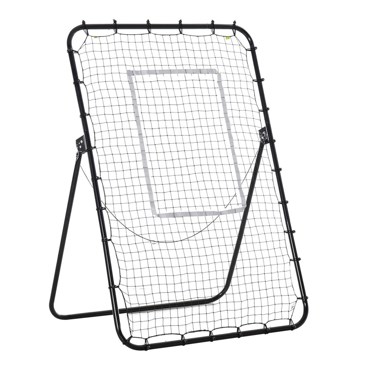 FUSSBALL Rebounder, Klappbarer Fußballtor, Kickback Rückprallwand Schwarz - Schwarz, Metall (73/123cm) - HOMCOM