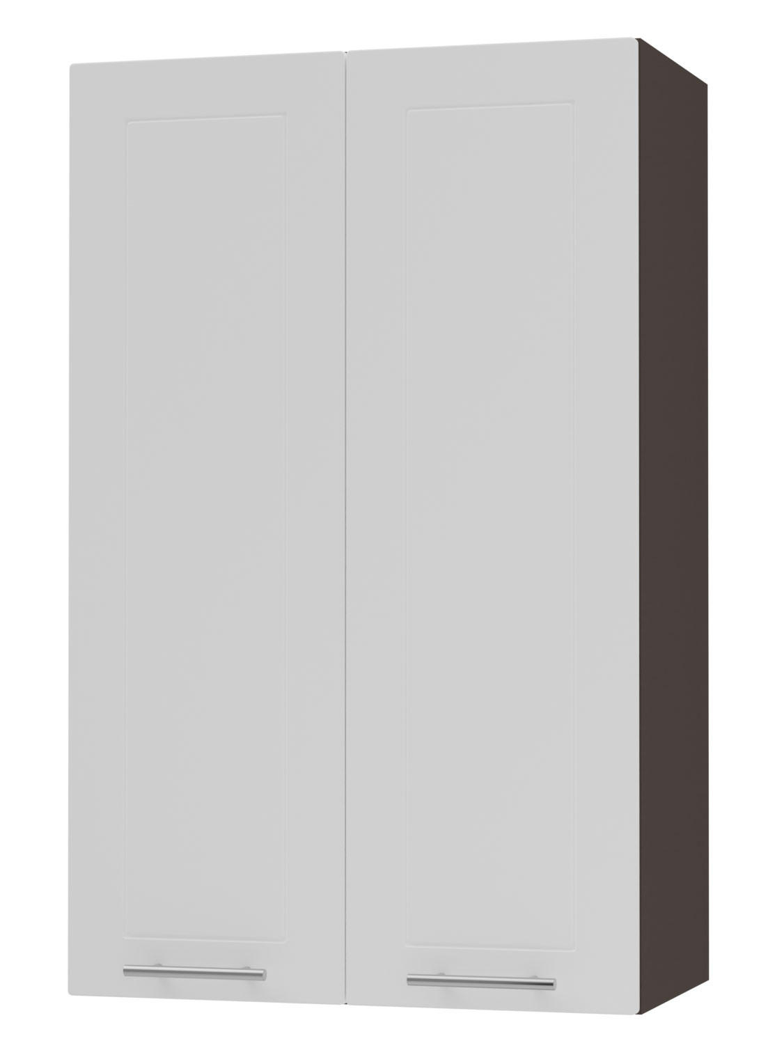 Feldmann-Wohnen Küchenhängeschrank Weiß, Dunkelgrau 60x96x32.5 cm
