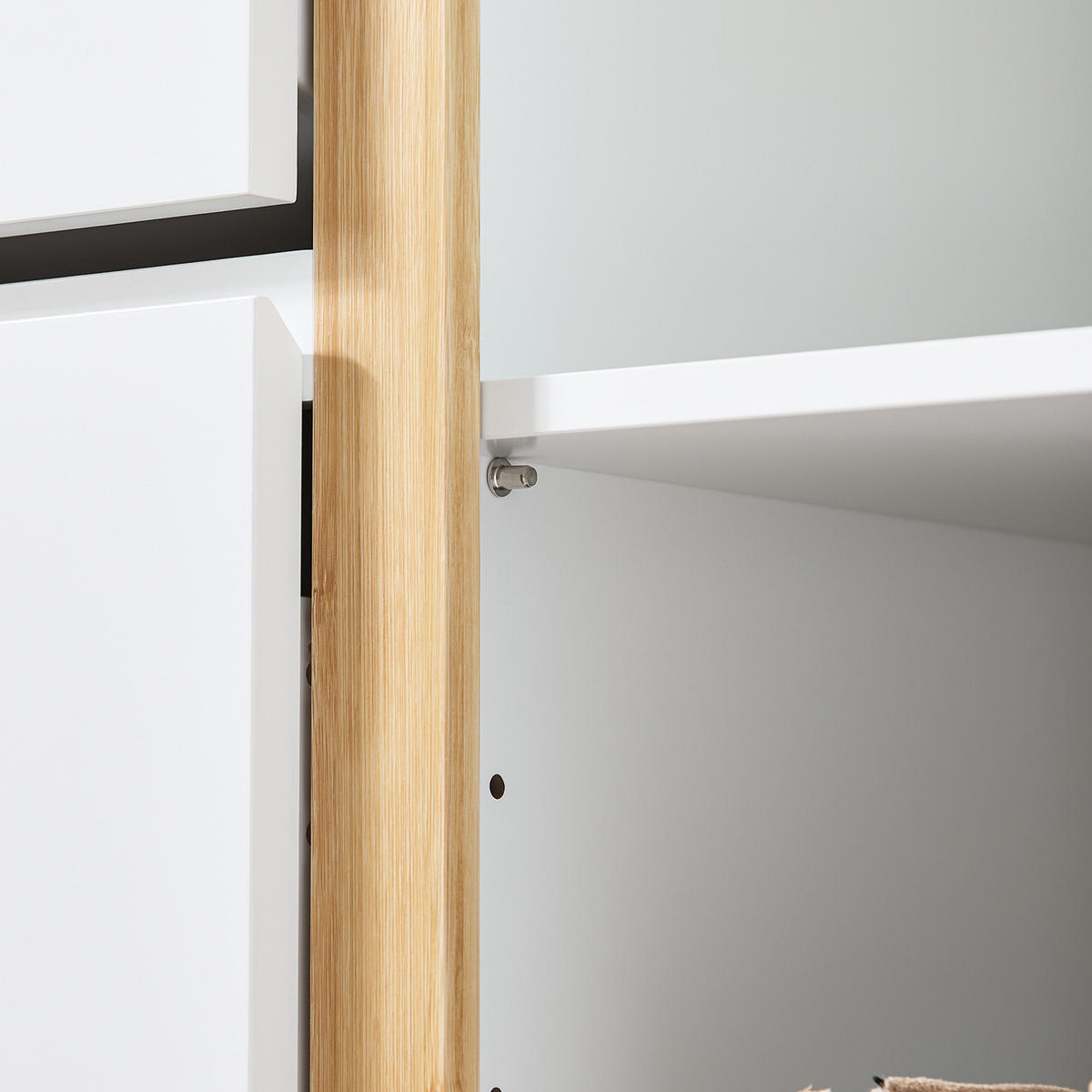 SCHUHSCHRANK Weiß-Natur - Weiß/Naturfarben, Holz/Holzwerkstoff (80/122/34cm) - SoBuy