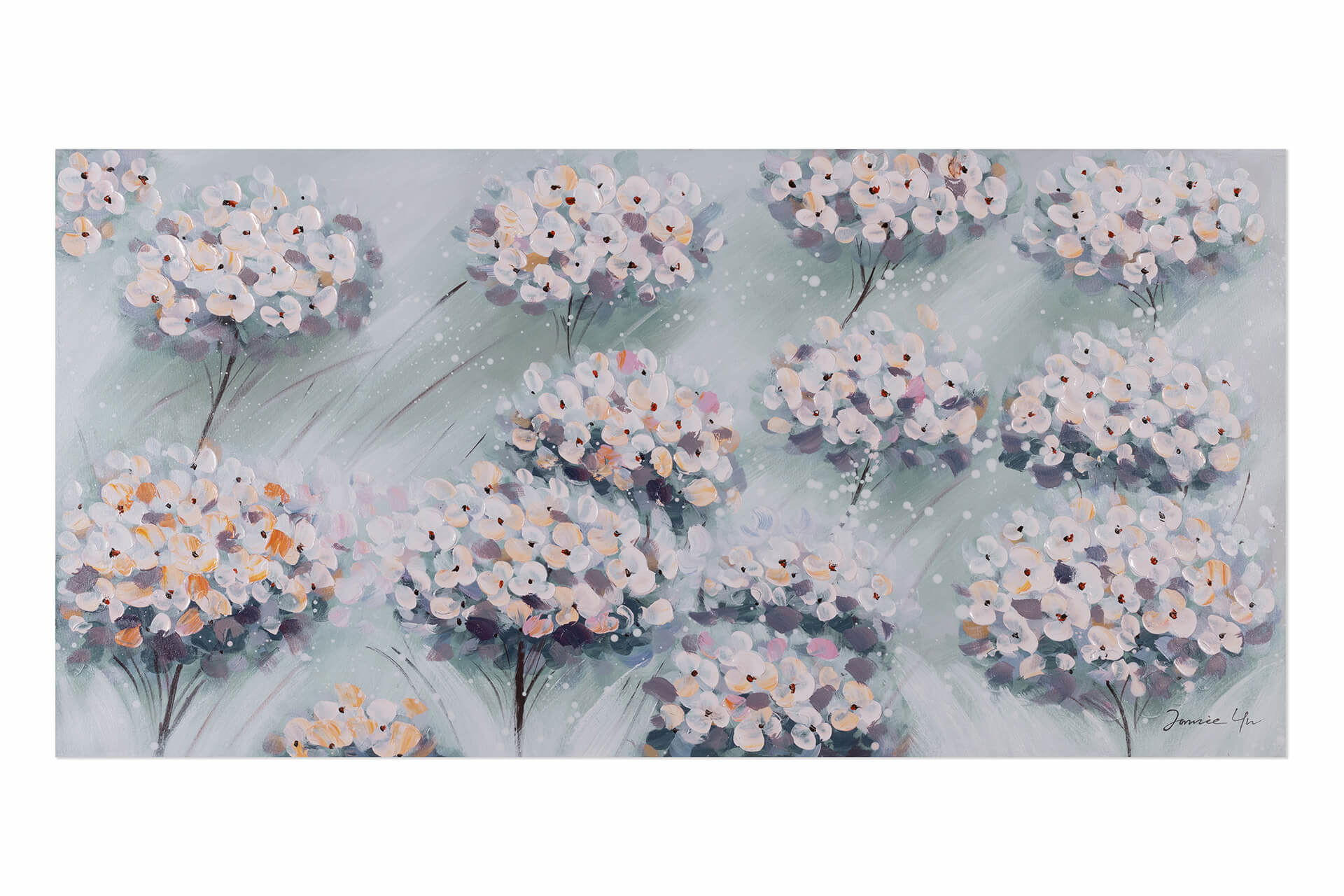 ACRYLBILD HANDGEMALT 120/60 cm - Blau/Grau, Holz/Textil (1.68/60cm) - KUNSTLOFT