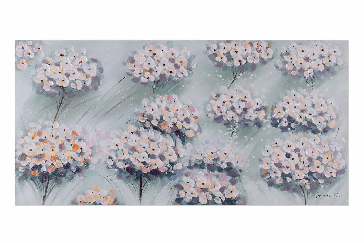 ACRYLBILD HANDGEMALT 120/60 cm - Blau/Grau, Holz/Textil (1.68/60cm) - KUNSTLOFT