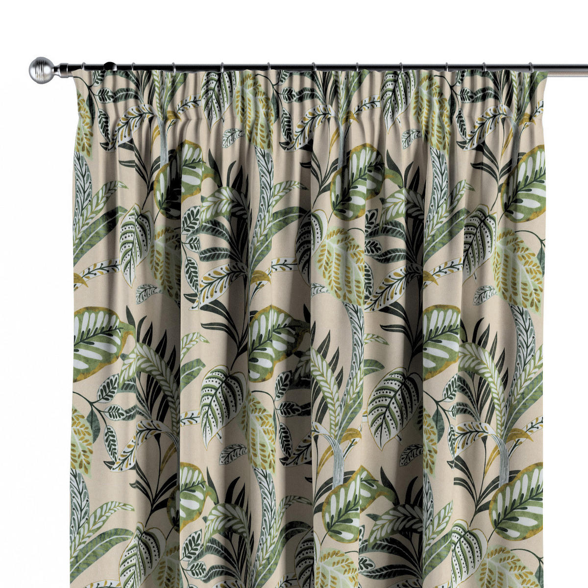 VORHANG Tropical Island grün und beige, 130x245 cm - Grün, Textil (130/245cm) - Dekoria