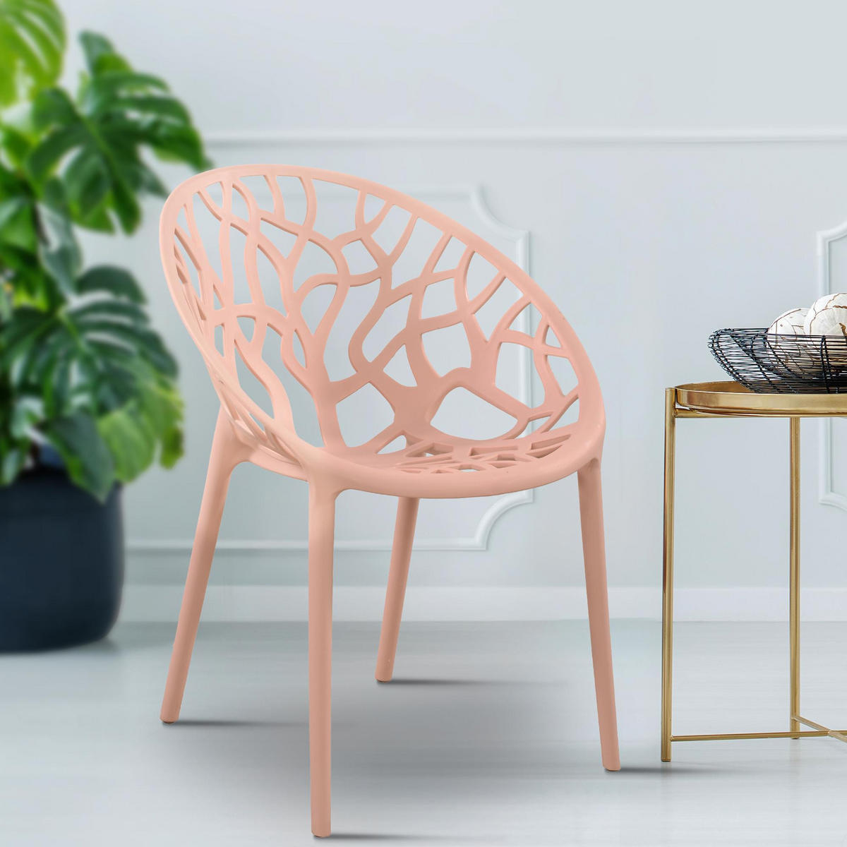 GARTENSTUHL Kunststoff rosa - Rosa, Kunststoff (59/80/60cm) - CLP