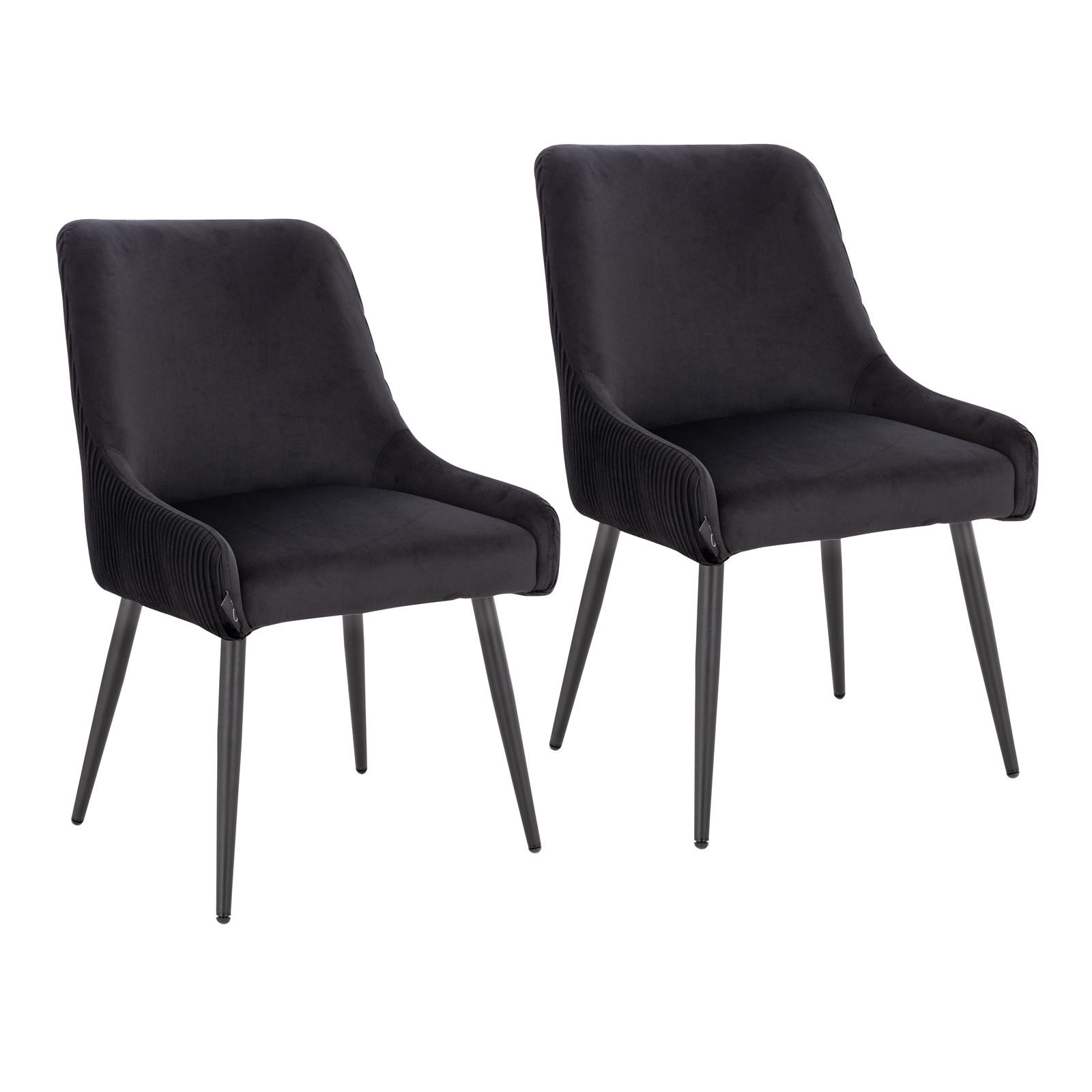 ESSZIMMERSTUHL ISABELLE 2er Set Samt Schwarz - Schwarz, Textil (55/85/63cm) - SVITA