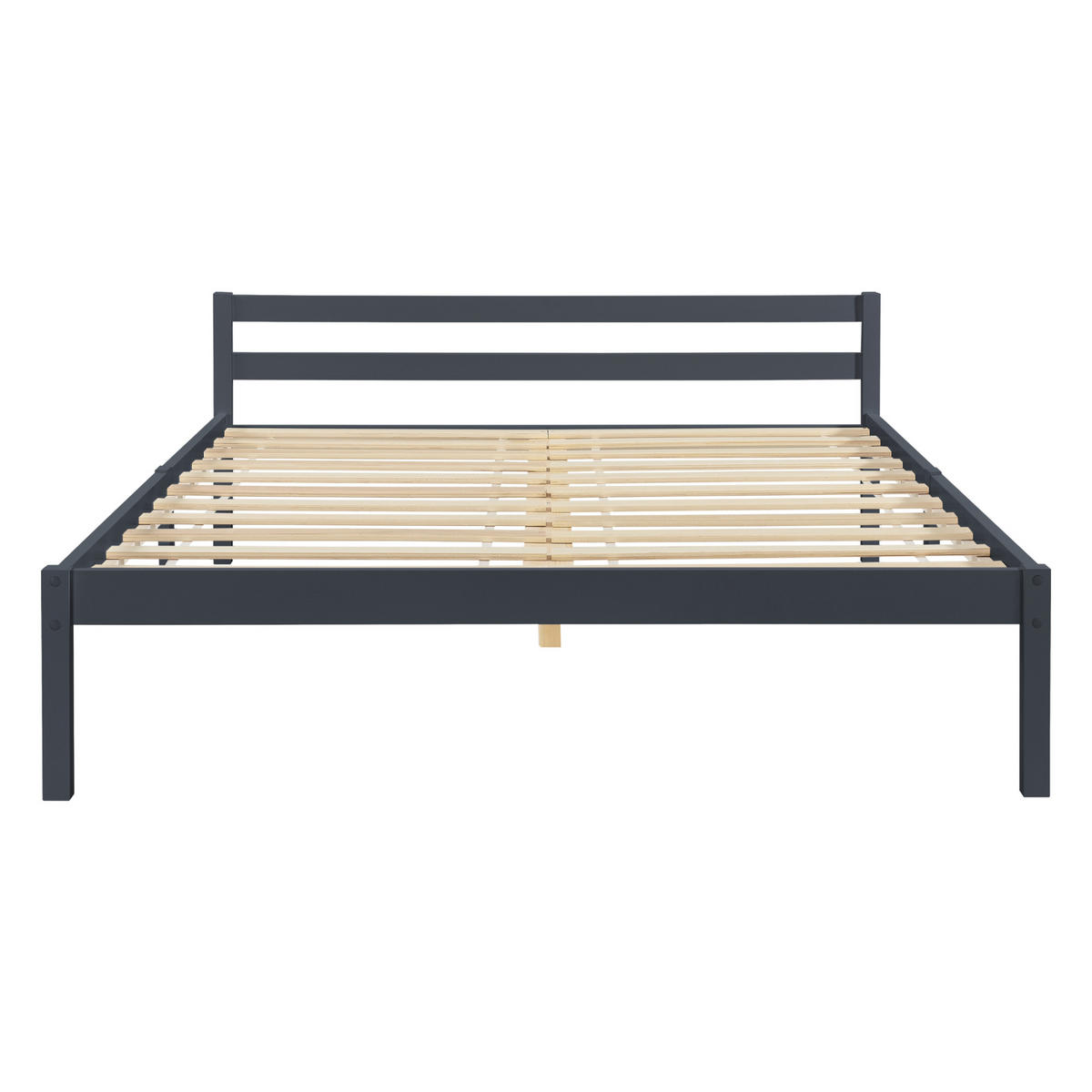 HOLZBETT Nakkila - Dunkelgrau, Holz (140/200cm) - [en.casa]
