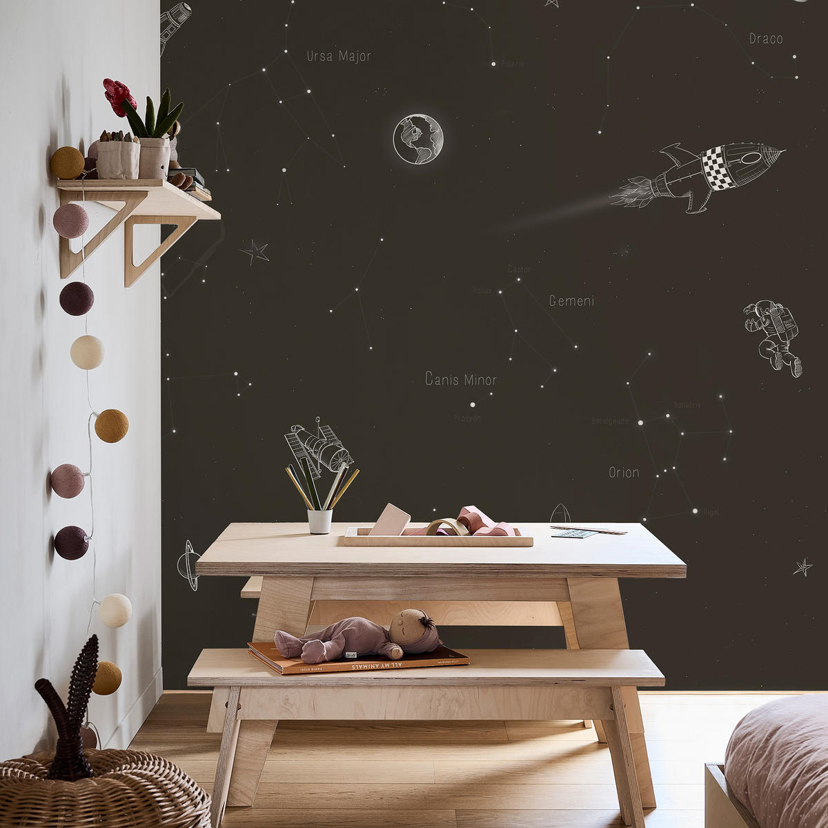 FOTOTAPETE Weltraum 280x300cm - Schwarz, Papier/Kunststoff (300/1cm) - Walldoctor