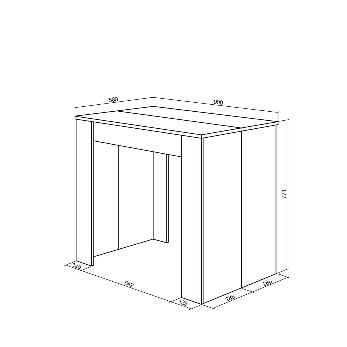 KONSOLENTISCH, ausziehbar bis 140cm , Schwarz Eiche - Schwarz/Naturfarben, Holzwerkstoff (140/140/77cm) - Skraut Home