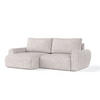 ECKSOFA OMARI mit Schlaffunktion Beige im Neve Stoff - Beige/Schwarz, Holz/Holzwerkstoff (253/153cm) - AltaBeds