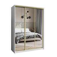 SCHWEBETÜRENSCHRANK RIEN 150/205/60 cm 3-türig mit Spiegel Weiß - Weiß, Holzwerkstoff (150/205/60cm) - MASSENO