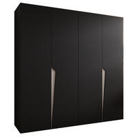 DREHTÜRENSCHRANK 202/200/52 4-türig - Beige/Schwarz, Holz/Metall (200/202/52cm) - Abiks Möbel