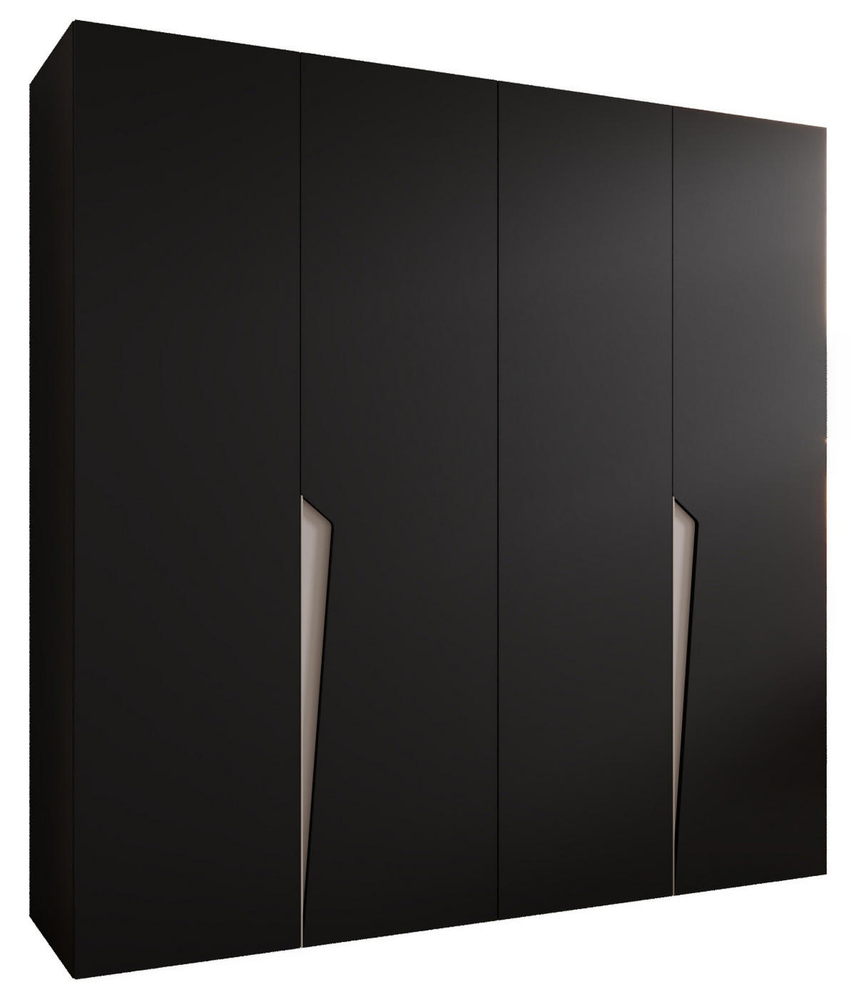 DREHTÜRENSCHRANK 202/200/52 4-türig - Beige/Schwarz, Holz/Metall (200/202/52cm) - Abiks Möbel