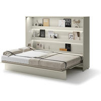 SCHRANKBETT BC-04 - 140x200cm Horizontal - Kaschmir mit Matratze - Kaschmir, Holzwerkstoff (200/140cm) - Meblini