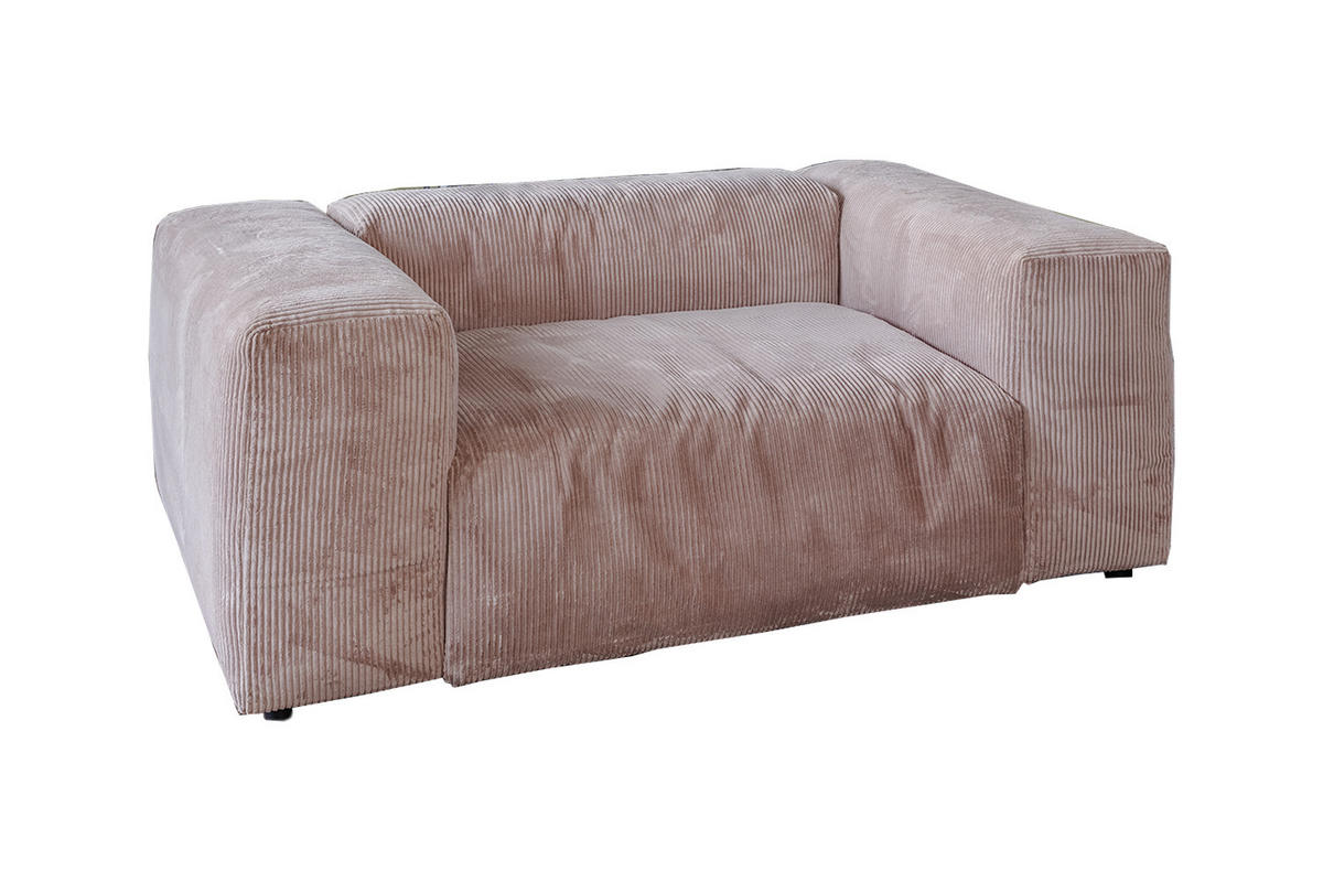 SESSEL MIA Taupe Cord - Taupe/Schwarz, Kunststoff/Textil (192/72/120cm) - KAWOLA