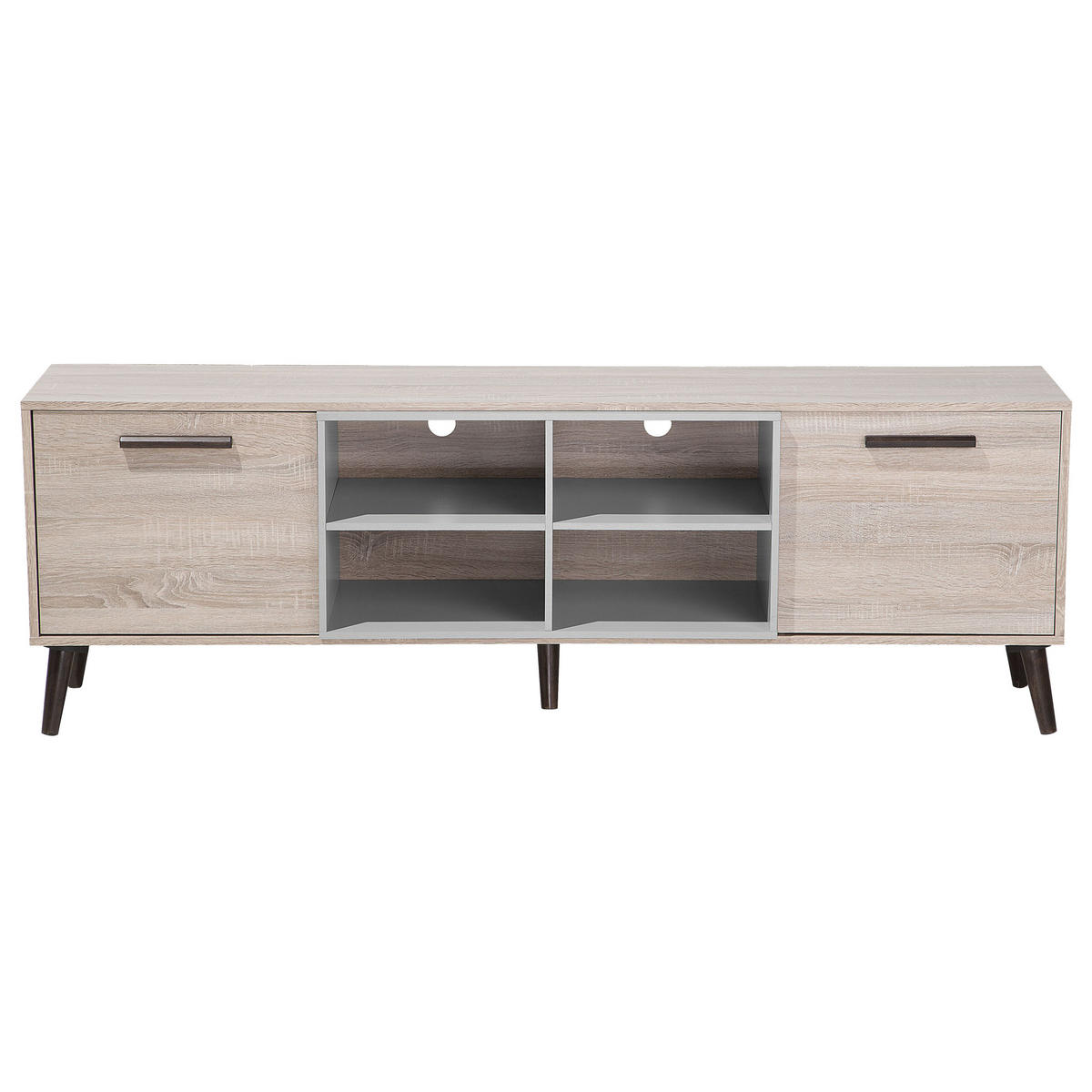 TV-MÖBEL Hellbraun, Grau, Dunkelbraun BILLINGS 40/180/60 cm - Hellbraun, Holzwerkstoff (180/60/40cm) - Beliani