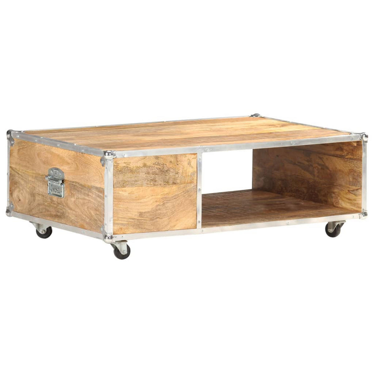 COUCHTISCH 89x59x33 cm Massives Raues Mangoholz - Braun, Holzwerkstoff (89/89/33cm) - furnicato