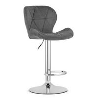 BARHOCKER WEST grauer Sitz, Chrombasis - Grau, Textil (46/111/48.5cm) - Valora