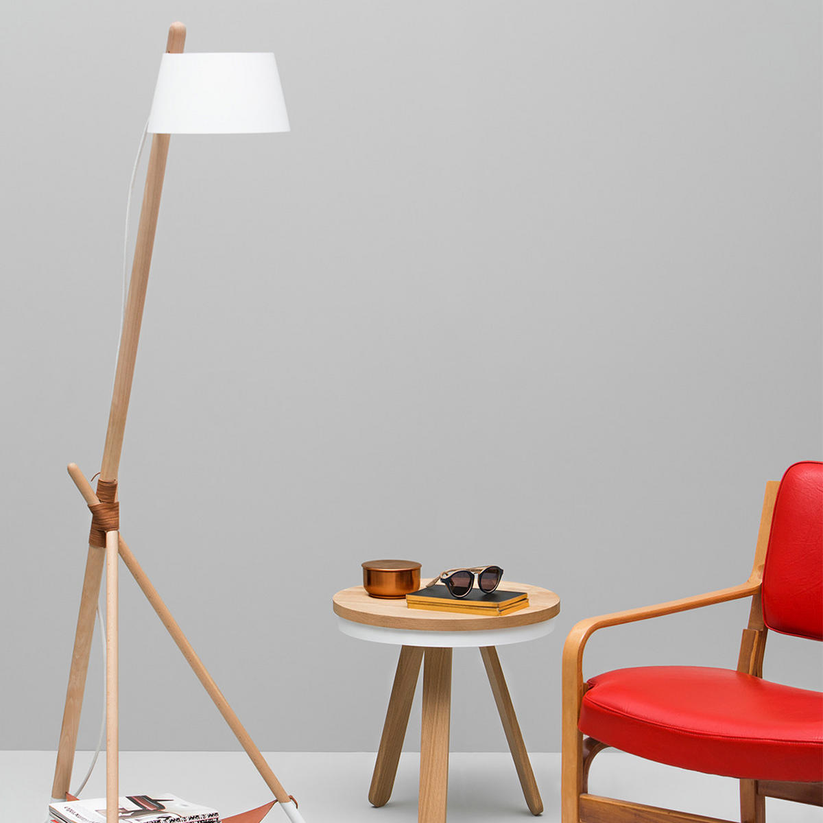 BEISTELLTISCH Batea S mit Tablett - Grau, Holz (42/42/42cm) - Woodendot