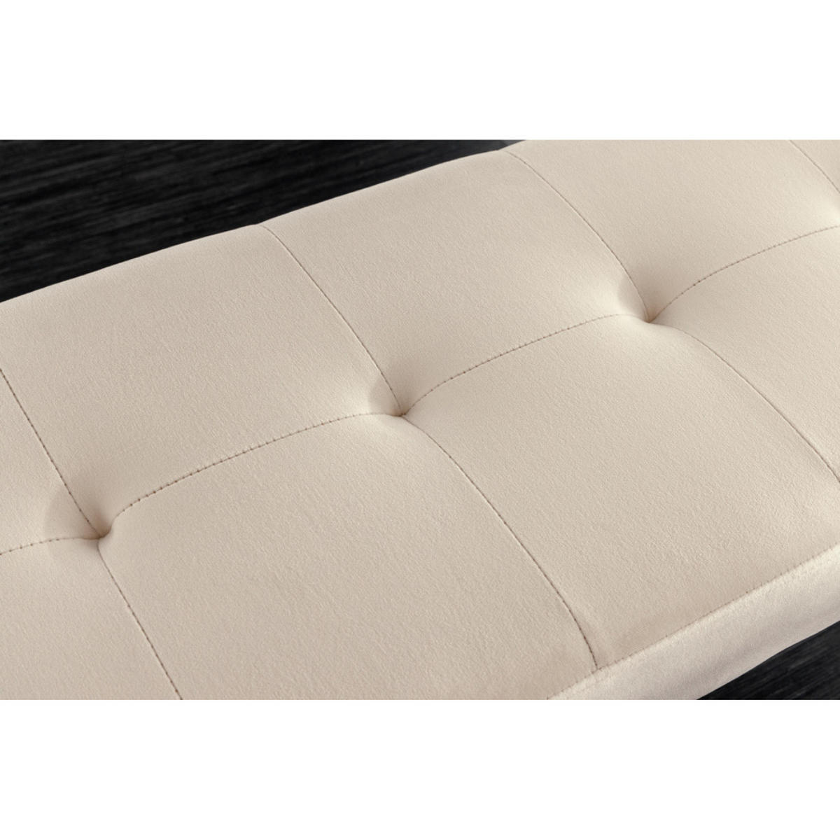 SITZBANK BOUTIQUE Samt Champagner, Schwarze 100 cm - Champagner/Creme, Textil (100/45/35cm) - riess-ambiente