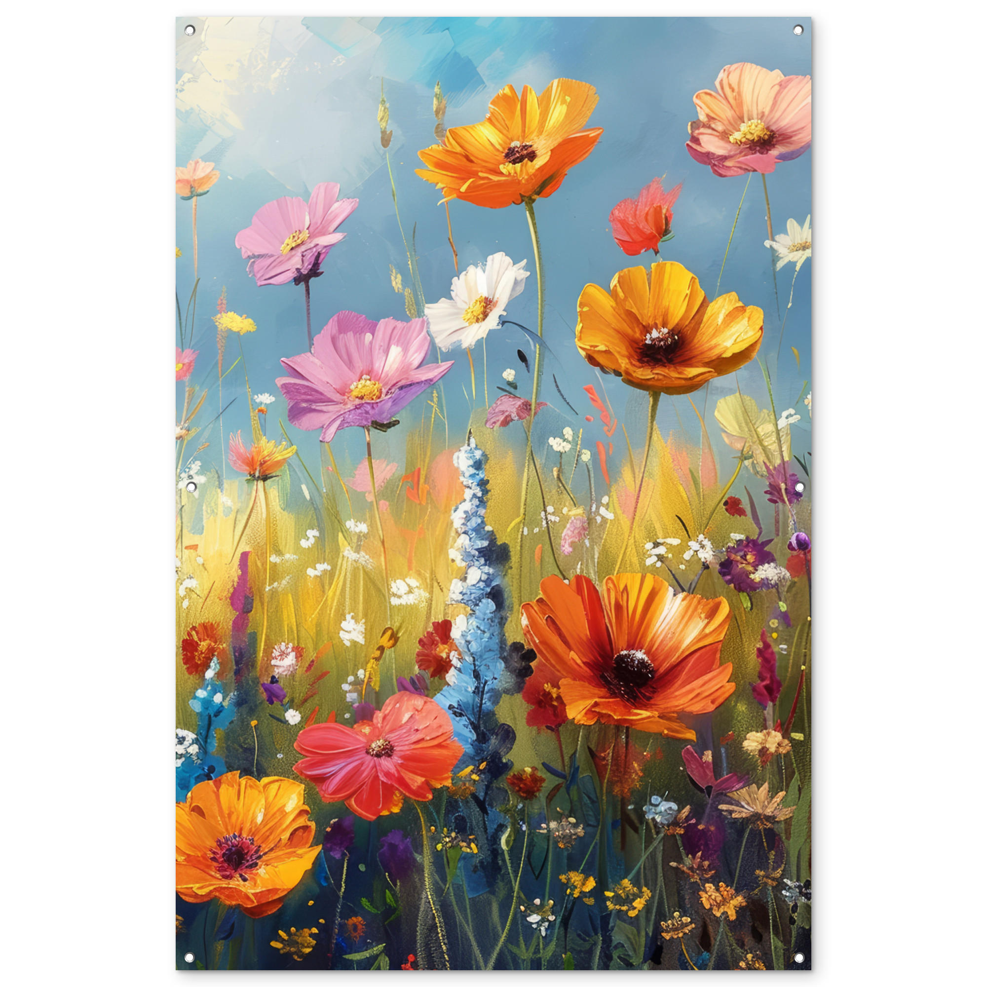 GARTENPOSTER Blumen - Natur - Botanik - Kunst 120x180 cm - Hellblau, Kunststoff (120/180/0.2cm) - OnlyWow