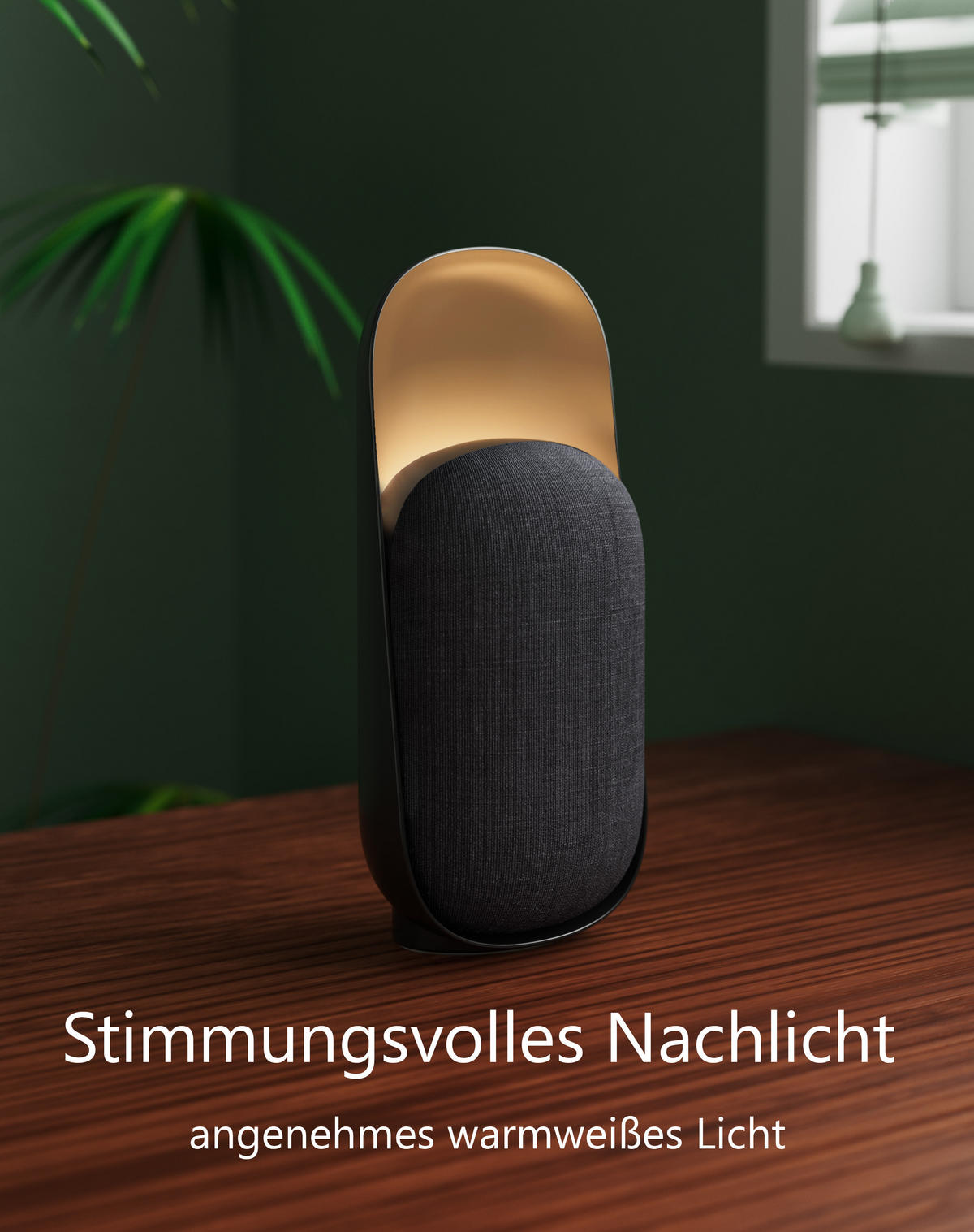 3IN1-NATURGERÄUSCHEBOX Lautsprecher LED-Nachtlicht Ø 8 x 20 cm schwarz - Schwarz, Kunststoff (8/8/20cm) - Northpoint