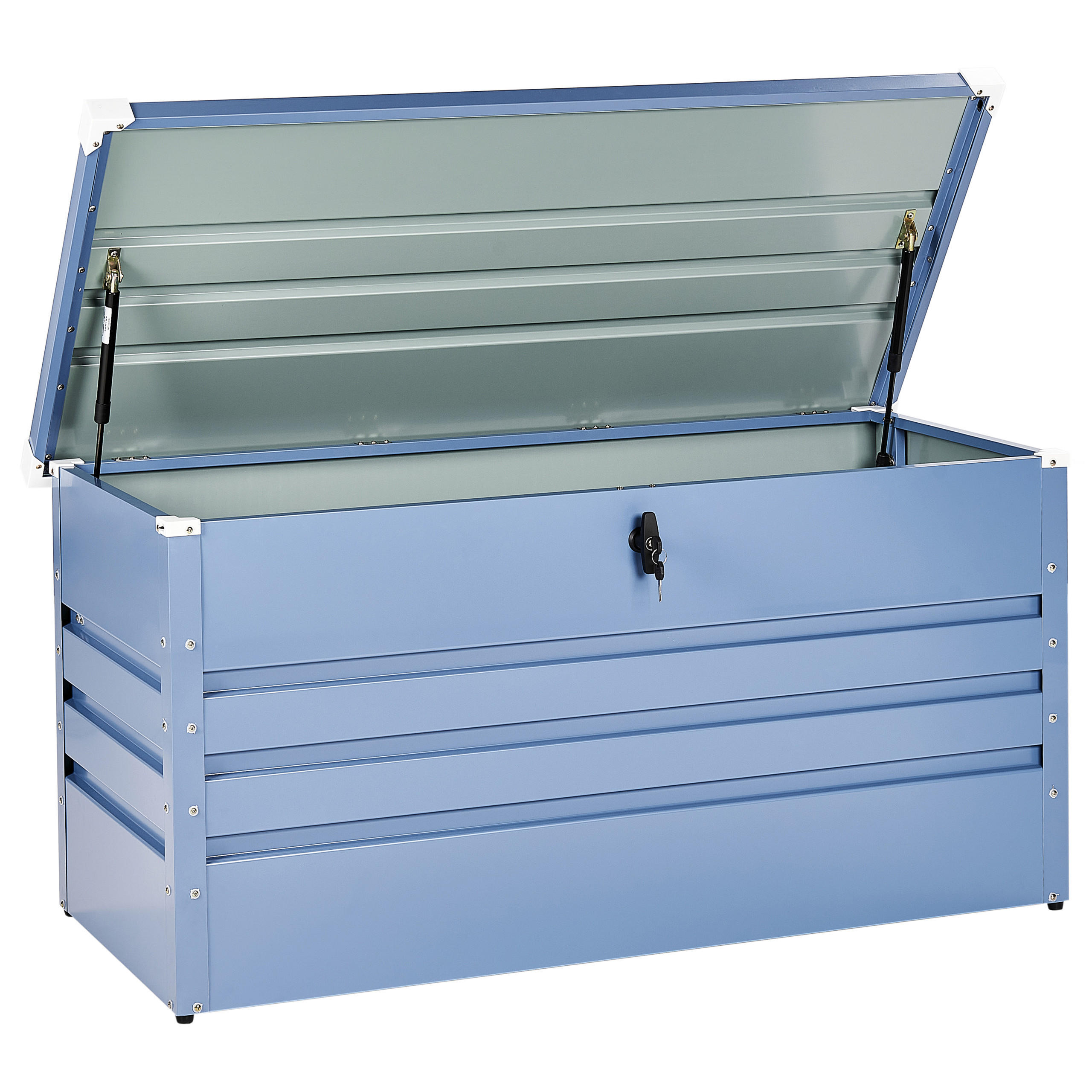 AUFBEWAHRUNGSBOX Blau Cebrosa - Blau, Metall (132/64/62cm) - Beliani