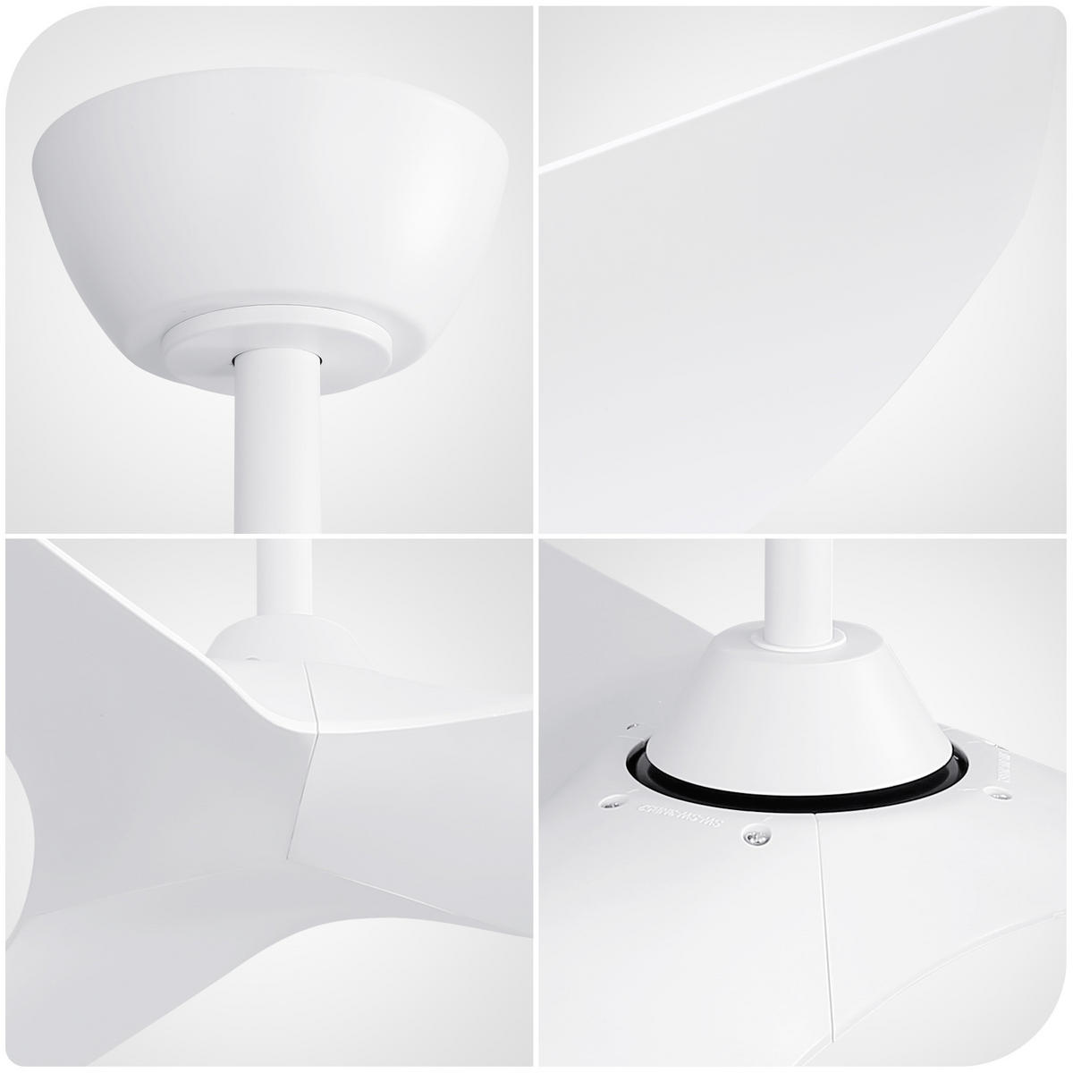 DECKENVENTILATOR 38Zoll Ohne Licht DC Motor Fernbedienung - Weiß, Kunststoff (96.5/96.5/27cm) - CASIVA