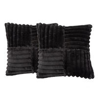 KISSENHÜLLE UNI Plüsch & Samt 45/45 cm - Schwarz, Textil (45/45cm) - Kaket