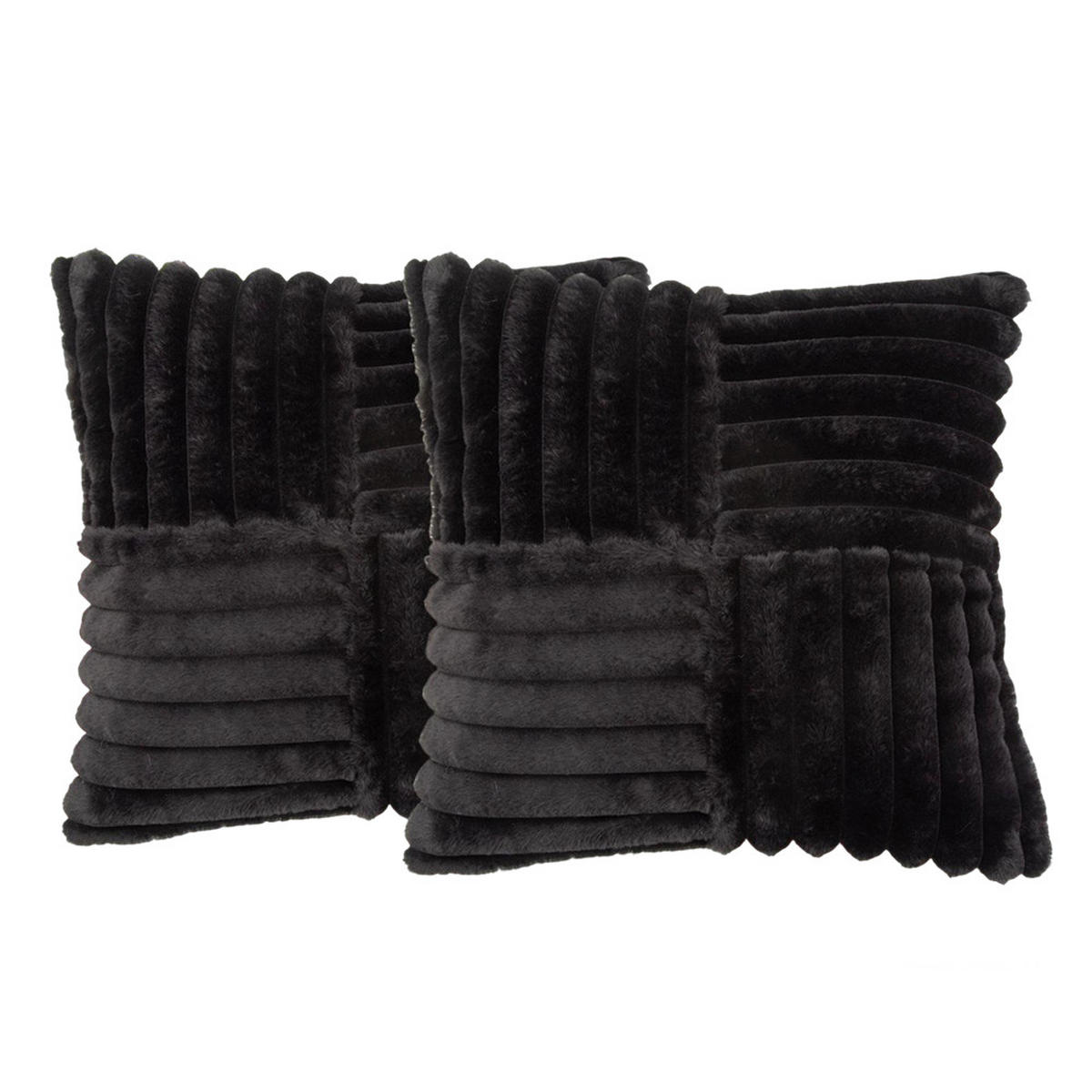 KISSENHÜLLE UNI Plüsch & Samt 45/45 cm - Schwarz, Textil (45/45cm) - Kaket