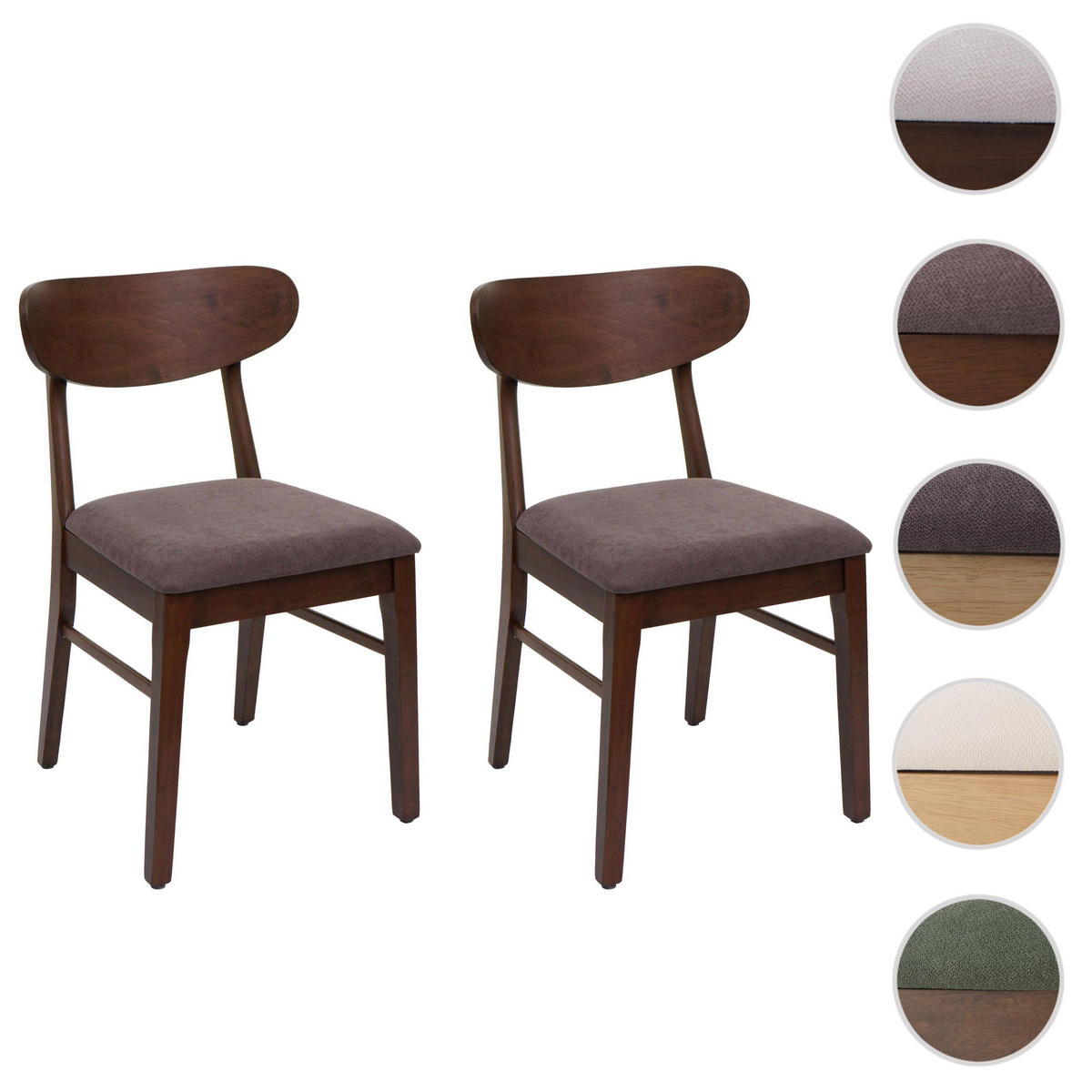 ESSZIMMERSTUHL Braun, Taupe 2er-Set - Taupe/Braun, Holz (45/79/49cm) - Jamb