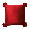 KISSEN Tender Pompons rubinrot 45 x 45 cm - Rot, Textil (45/45cm) - Vivaraise