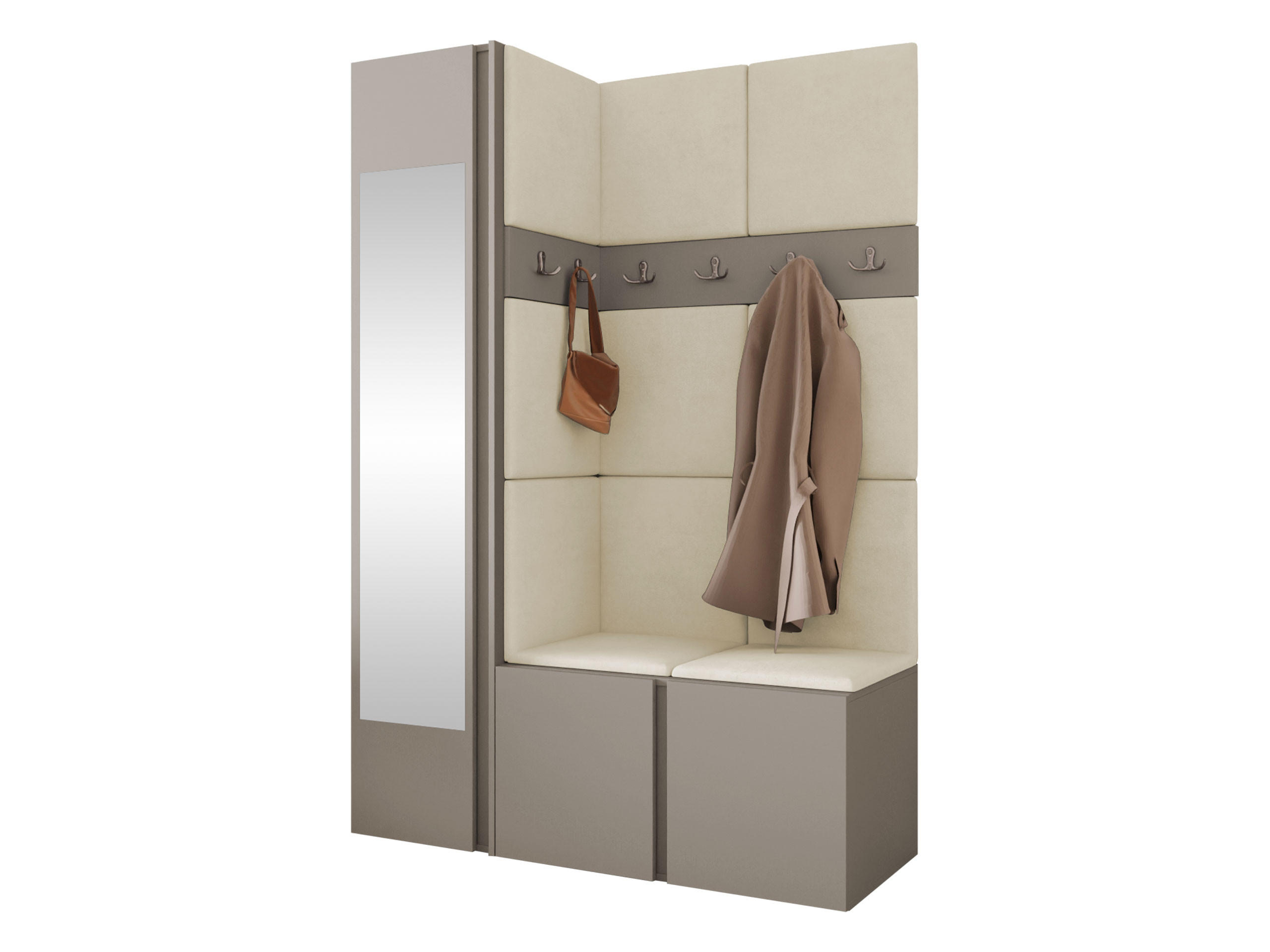 MOBILIER PENTRU HOL Orion X - bej/cașmir, material plastic/compozit lemnos (124/186/46cm) - MIRJAN24