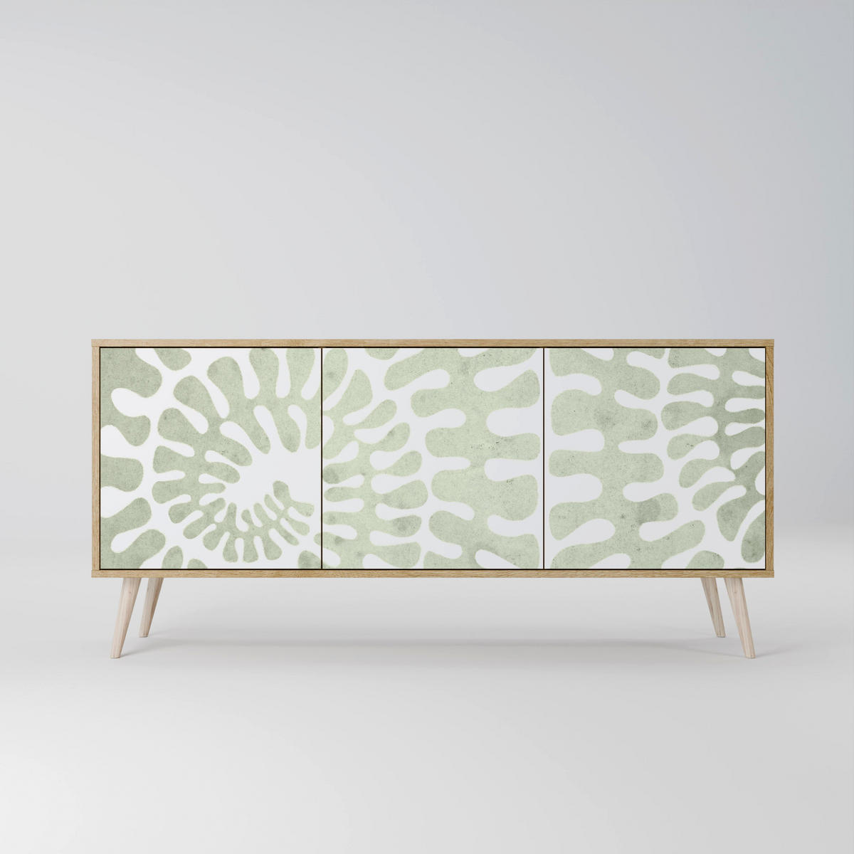 SIDEBOARD HELIX DANCE, Eicheneffekt, 164,5x42x77,5 cm, 3 Türen - Eichefarben/Buchefarben, Holzwerkstoff/Buchenholz (164.5/77.5/42cm) - SpaceRebels