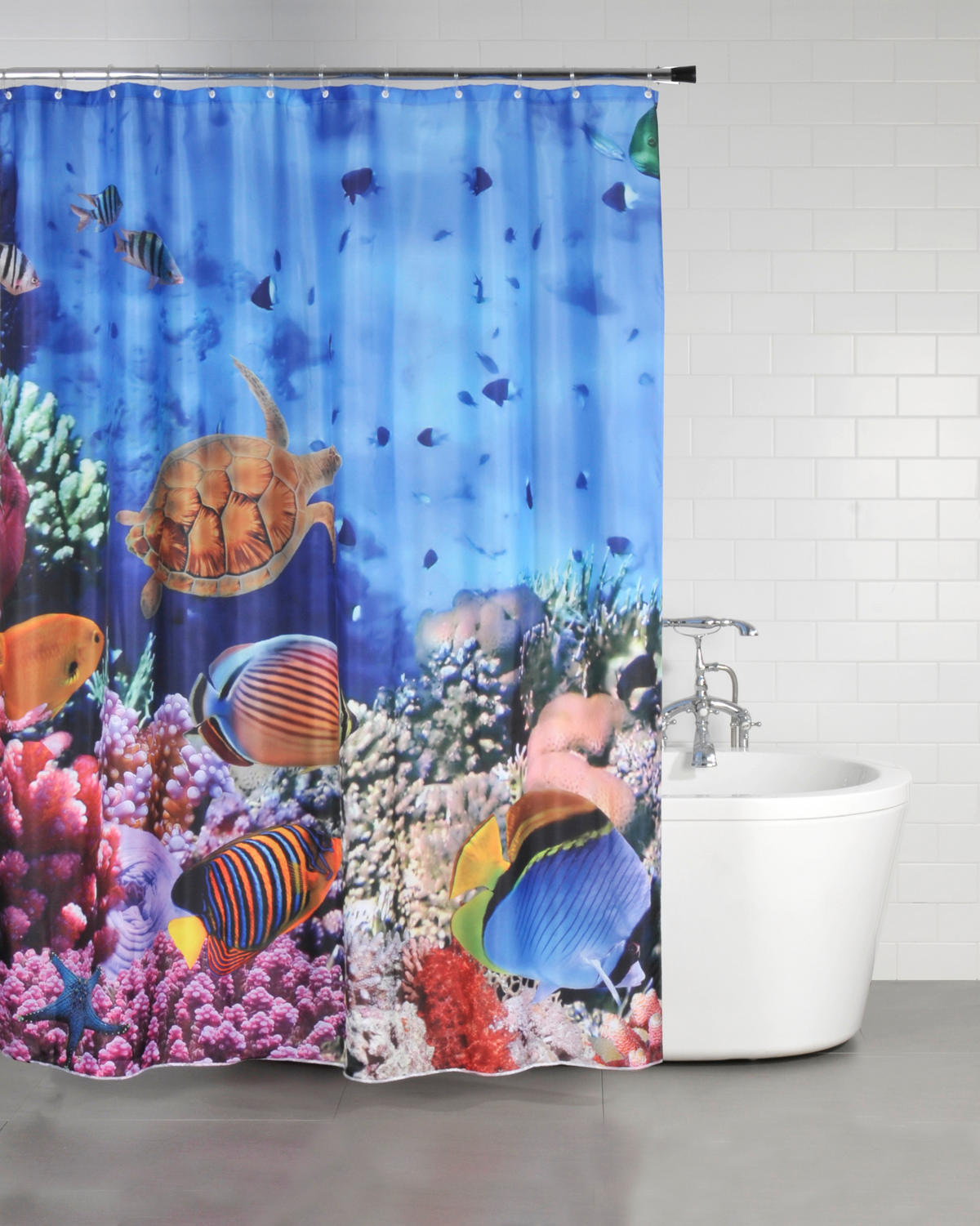 DUSCHVORHANG Ocean 180 x 200 cm - Blau, Textil (180/200cm) - Sanilo