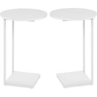 BEISTELLTISCH 2er Set Weiß 40 x 40 x 60 cm - Weiß, Metall (40/40/60cm)