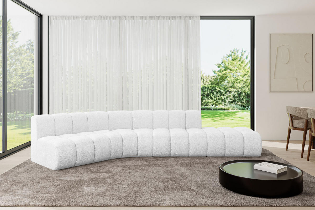 ECKSOFA modulares Sofa Brilo-L1 - 380x174x70 cm Weiß - Weiß, Holzwerkstoff/Textil (380/174cm) - ALTDECOR