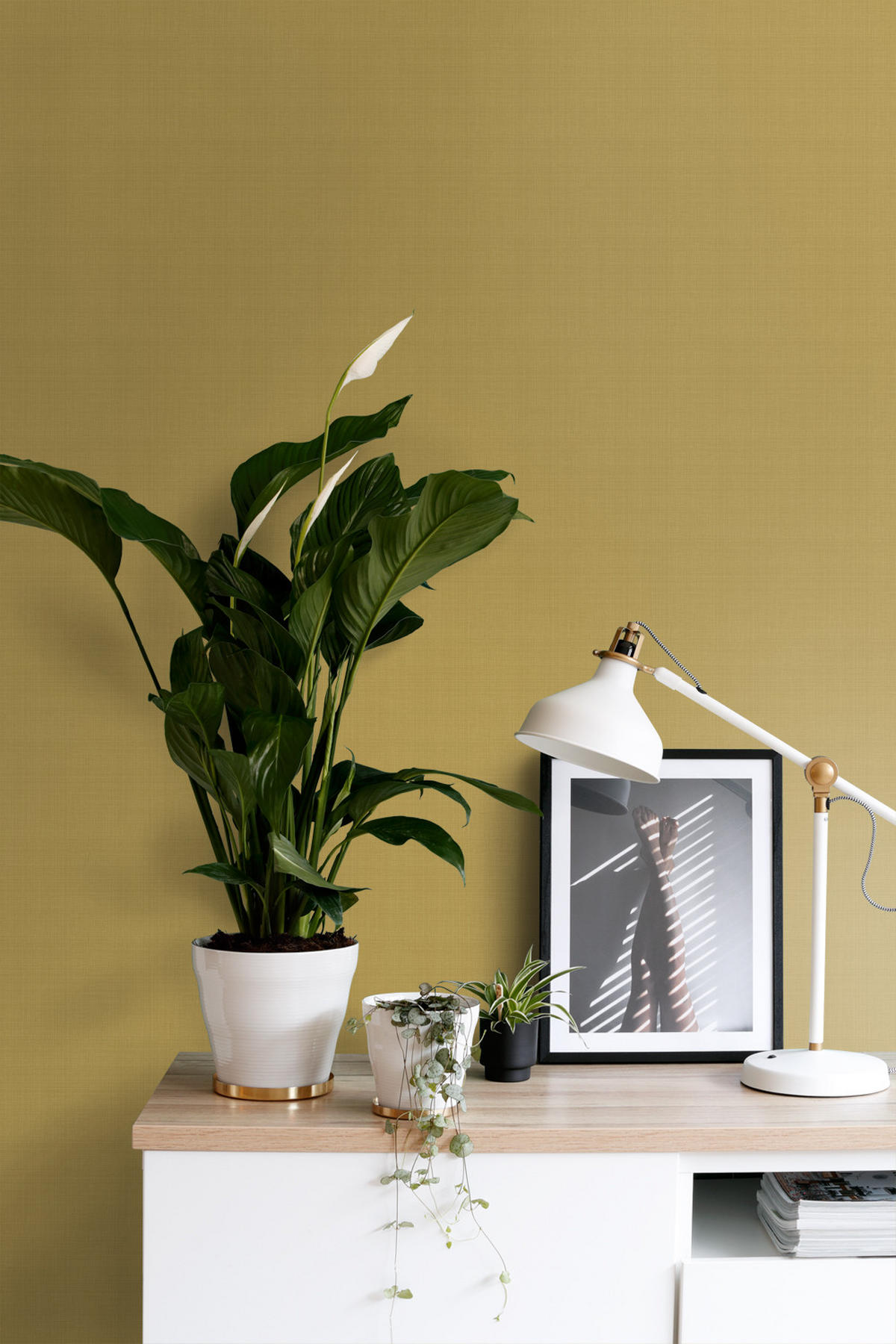 TAPETE Leinen-Optik 53 cm x 10.05 m - Gelb, Papier (53/1000cm) - ESTAhome