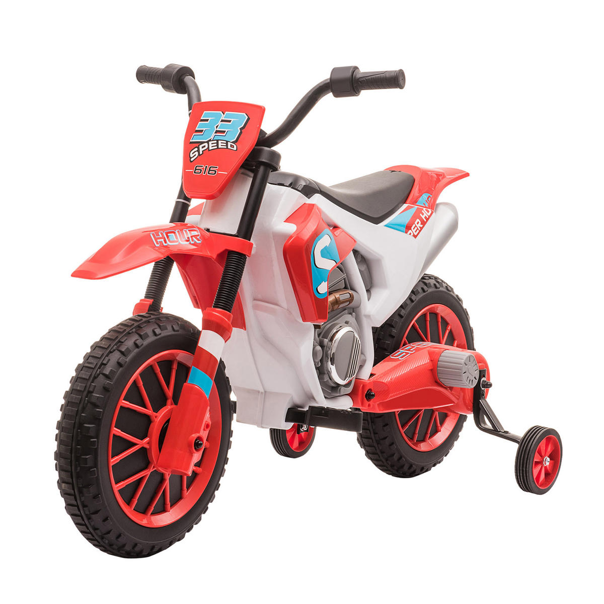ELEKTRO-MOTORRAD DE-12994 abnehmbare Stützräder Rot - Rot, Kunststoff (106.5/51.5/68cm) - ComfortXL
