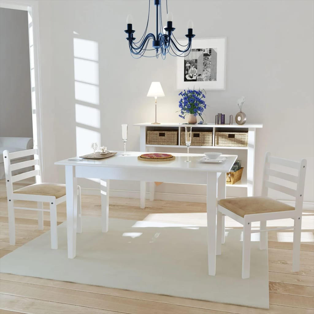 ESSZIMMERSTÜHLE 2 Stk. Weiß Massivholz Gummibaum und Samt 44*45*81cm - Weiß/Grau, Metall (44/81/45cm) - ZMH