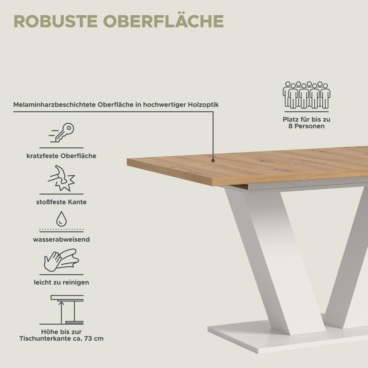 ESSTISCH weiß, Eiche Artisan, Küchentisch ausziehbar 150 - 190 cm - Weiß/Eiche Artisan, Holzwerkstoff/Metall (150/90/76cm) - Inn.Furn