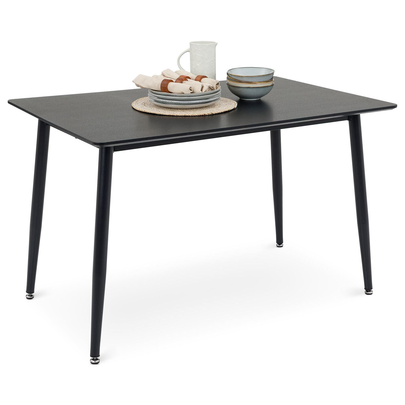 ESSTISCH NORA schwarz - Schwarz, Holzwerkstoff/Metall (80/120/75cm) - IDIMEX