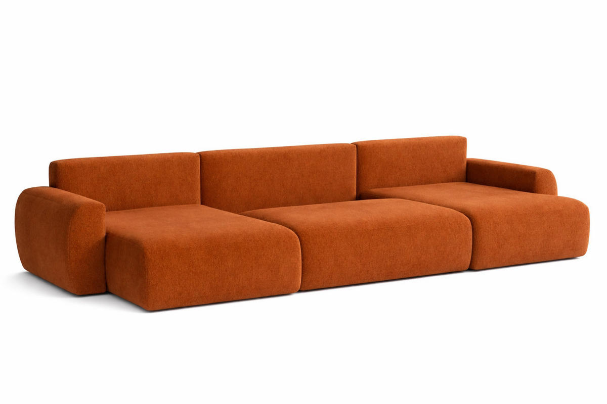 ECKSOFA Mit Schlaffunktion Und Bettkasten U-Form Ariel U, Veloursstoff Salvador, Braun - Braun, Holz (342/142cm) - Kaiser Möbel