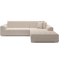 ECKSOFA SORENTO mit Schlaffunktion & Delfin-Mechanismus – Wohnlandschaft in L-Form 296 cm - Beige, Kunststoff (296/78cm) - Wohnideebilder