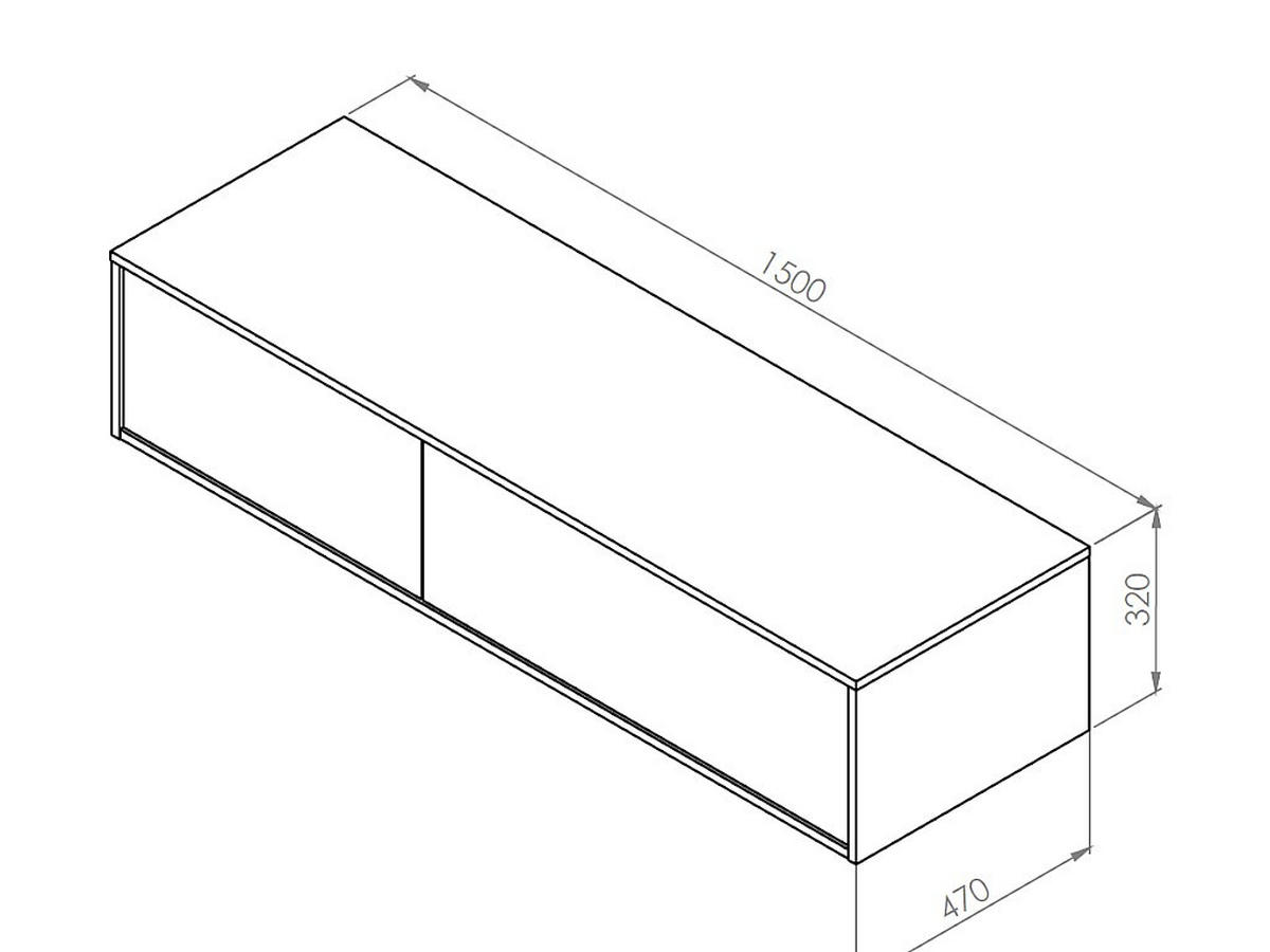 WASCHBECKENUNTERSCHRANK - 150cm x 47cm - Holzspan - weiß - ISAURE - Weiß, Holz (150/32/47cm) - Vente-Unique
