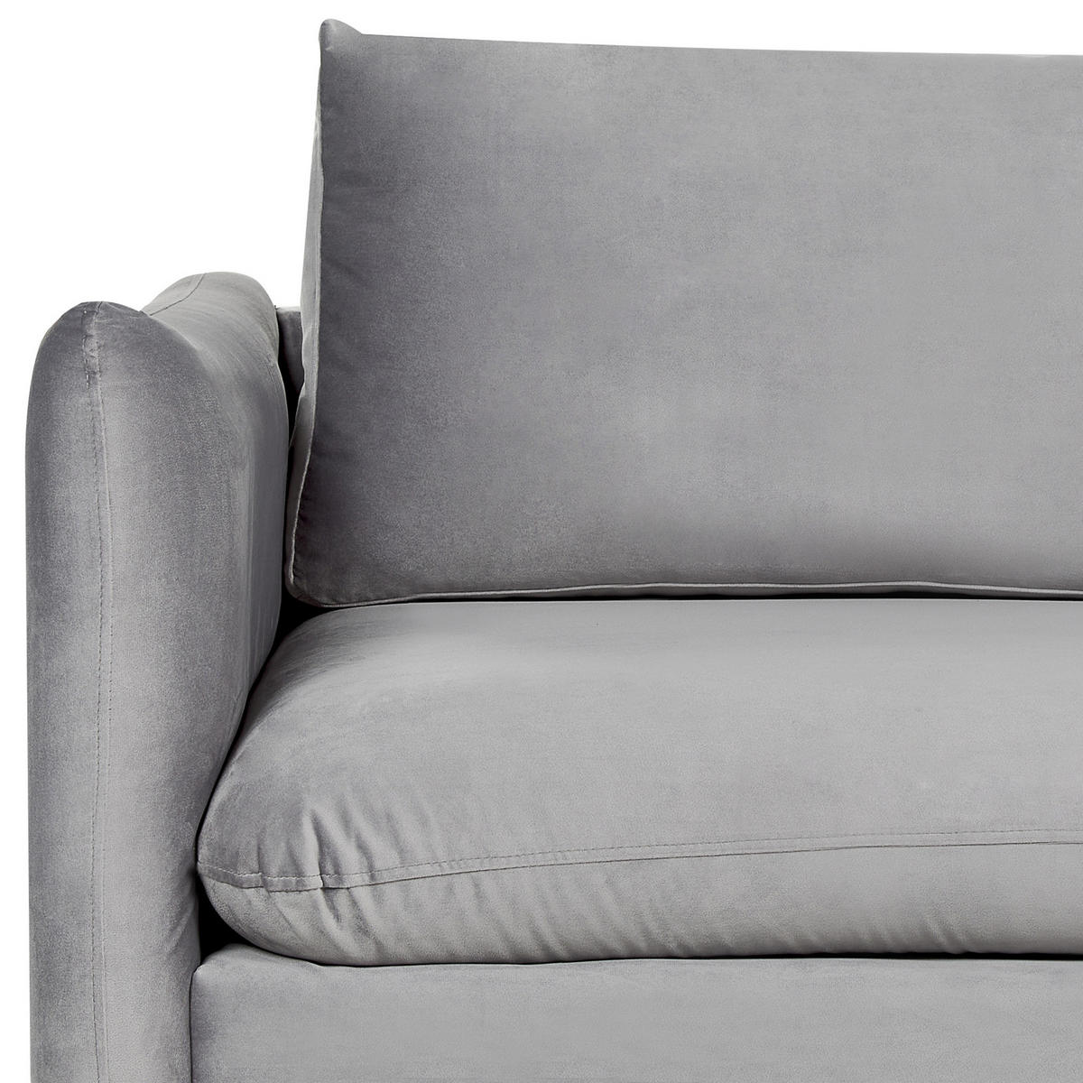 POHOVKA 3-místná Sametová látka Šedá Vinterbro - šedá, textil (220/86/84cm) - Beliani